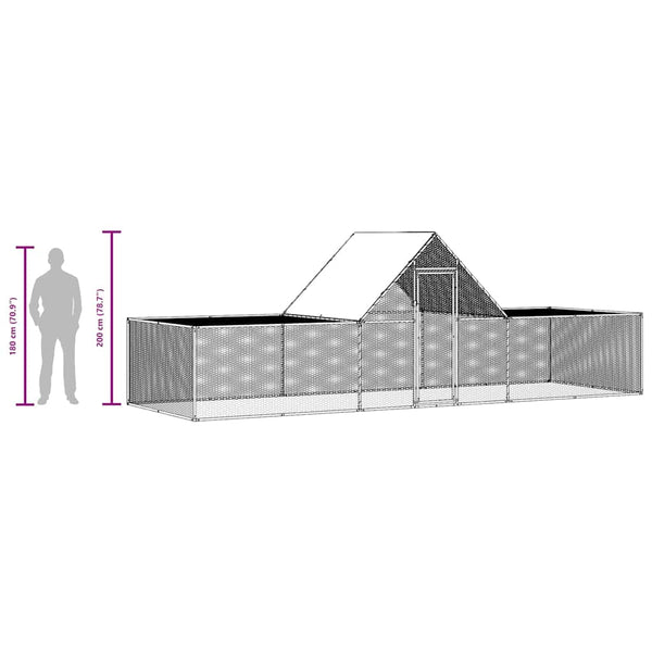 Hühnerstall 6x2x2 m Verzinkter Stahl