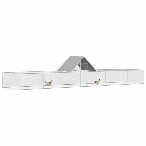 Hühnerstall 10x2x2 m Verzinkter Stahl