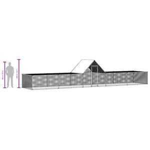 Hühnerstall 10x2x2 m Verzinkter Stahl