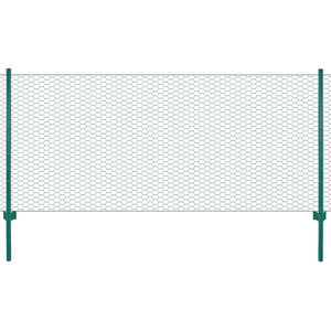 Maschendrahtzaun mit Pfosten Stahl 25 x 1 m Grün