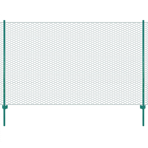 Maschendrahtzaun mit Pfosten Stahl 25 x 2 m Grün