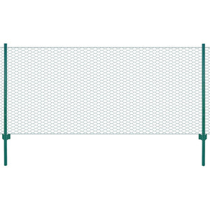 Maschendrahtzaun mit Pfosten Stahl 25 x 0,75 m Grün