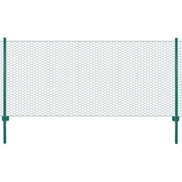 Maschendrahtzaun mit Pfosten Stahl 25 x 1 m Grün