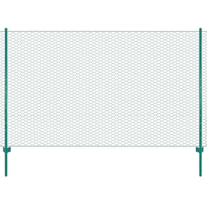 Maschendrahtzaun mit Pfosten Stahl 25 x 1,5 m Grün