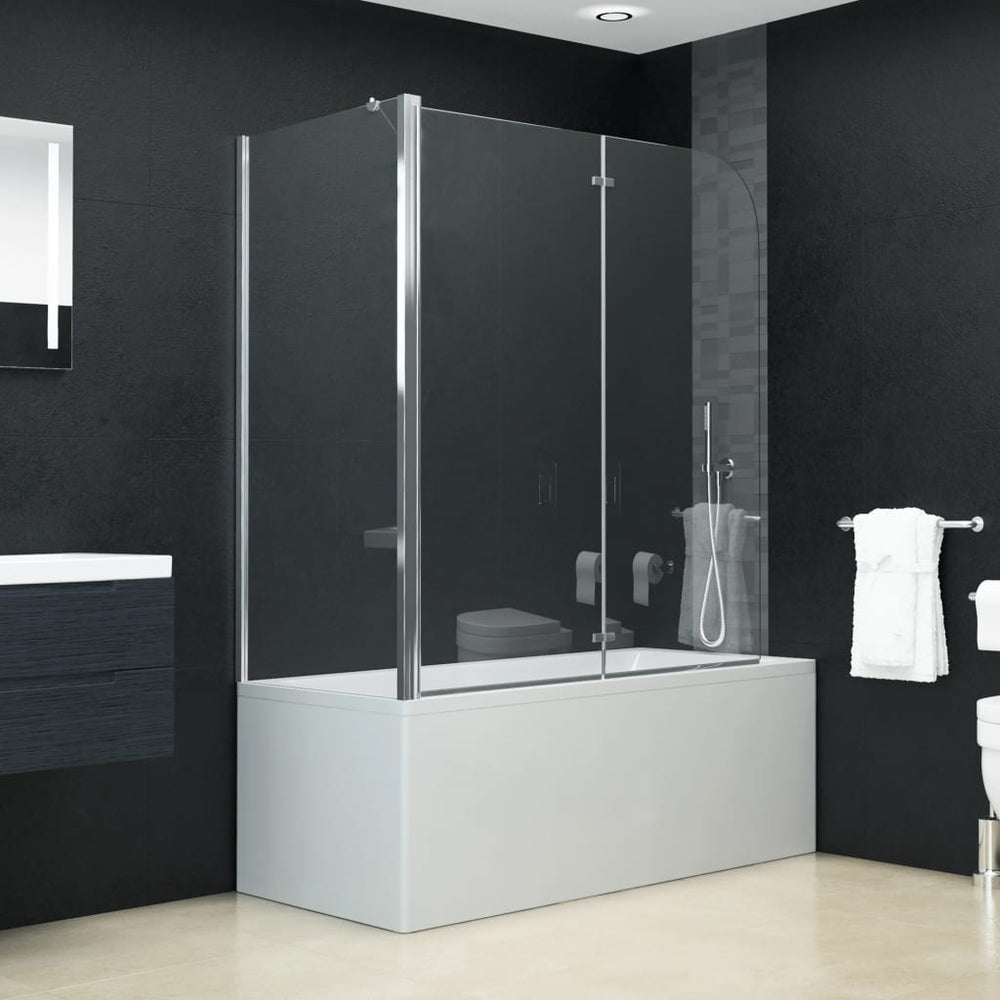 vidaXL Pare-baignoire pliant à 2 volets Verre de sécurité ESG 120x68x130 cm