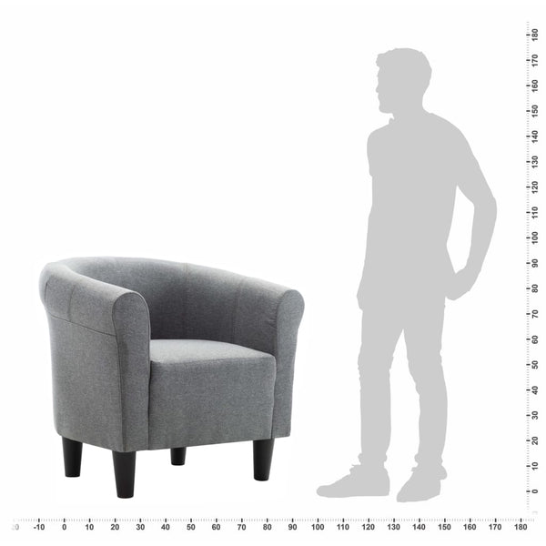 vidaXL Fauteuil Gris Clair Tissu