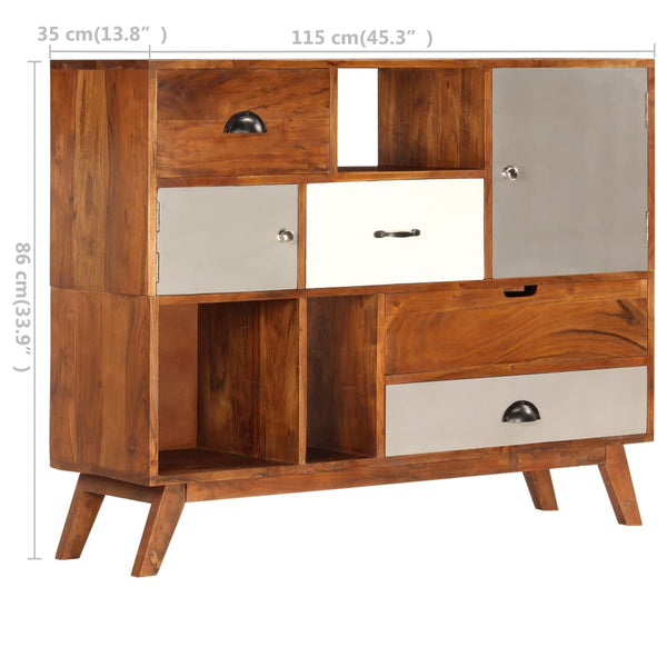 Sideboard 115x35x86 cm Massivholz Akazie