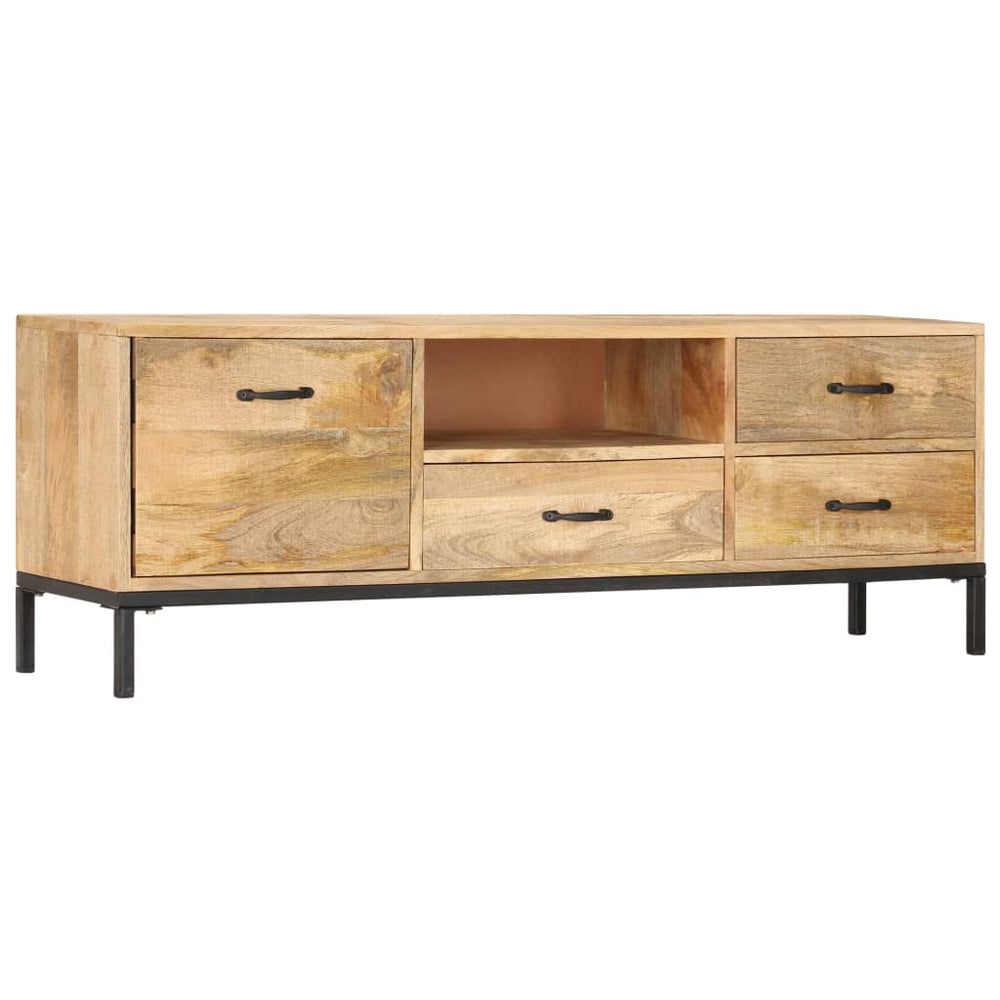 Meuble TV vidaXL 130x30x45 cm Bois de manguier massif