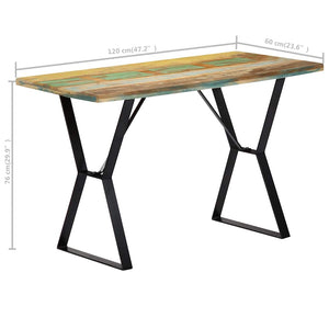 vidaXL Table de salle à manger 120x60x76 cm Bois de récupération massif