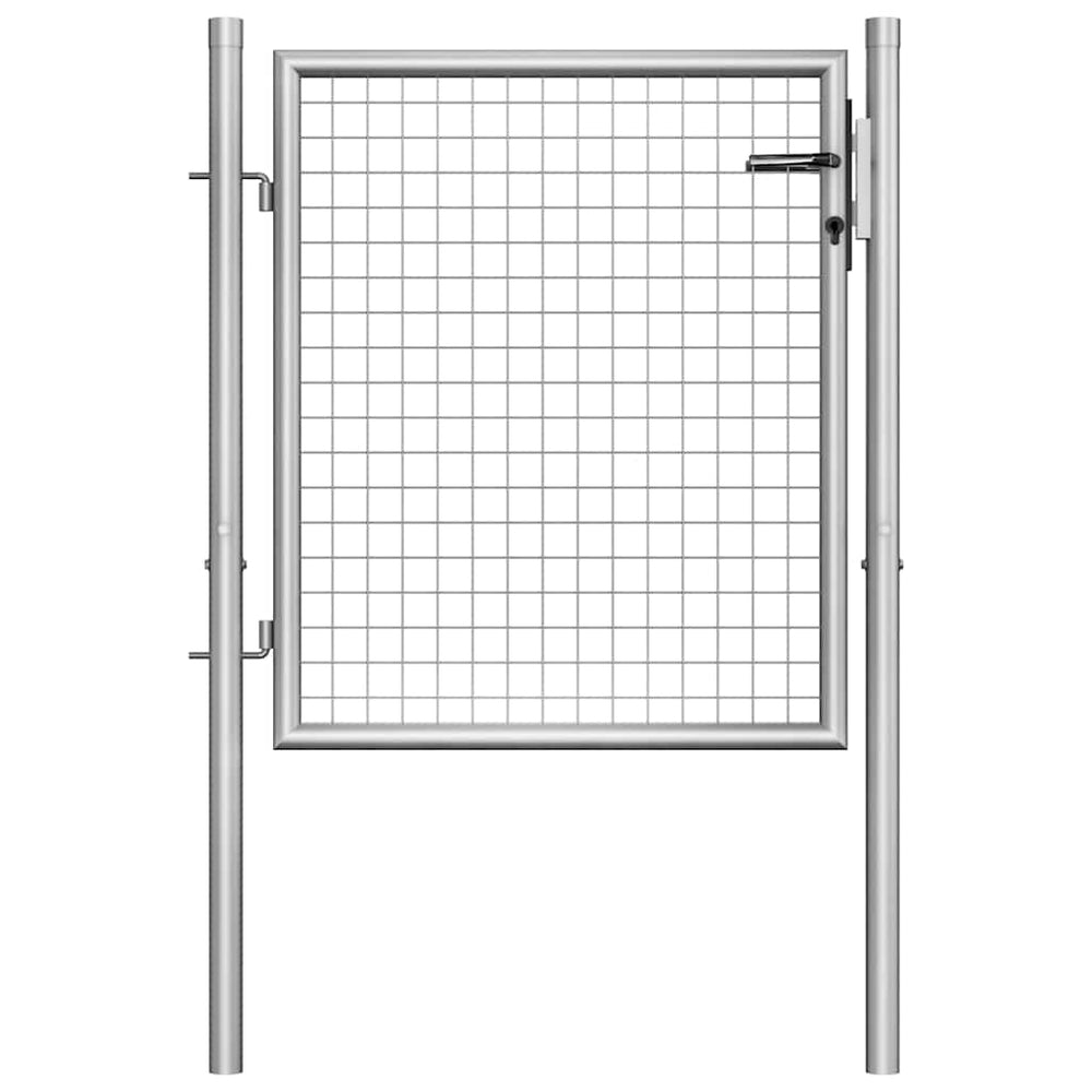 vidaXL Garden Gate Galvanized Steel 100 x 75 cm Silver