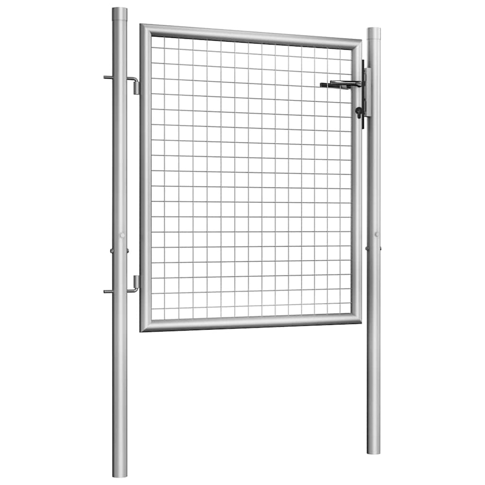 vidaXL Garden Gate Galvanized Steel 100 x 75 cm Silver