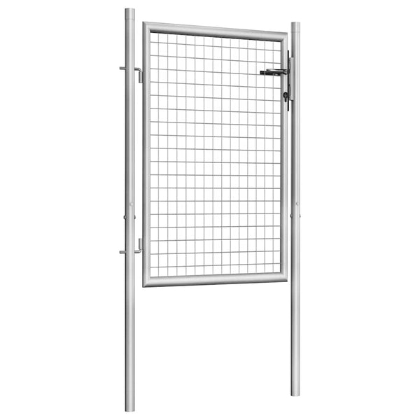 Gartentor verzinkter Stahl 100 x 100 cm Silber