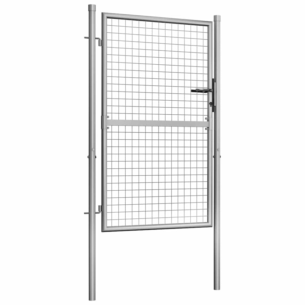 vidaXL Garden Gate Galvanized Steel 100 x 125 cm Silver