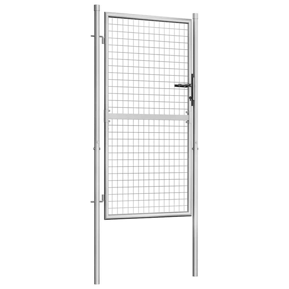 vidaXL Garden Gate Galvanised Steel 100 x 150 cm Silver