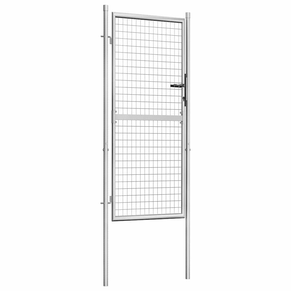 vidaXL Garden Gate Galvanized Steel 100 x 175 cm Silver