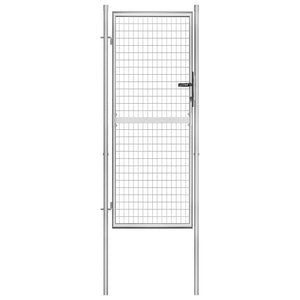 Gartentor verzinkter Stahl 100 x 200 cm Silber