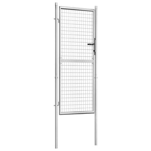 Gartentor verzinkter Stahl 100 x 200 cm Silber