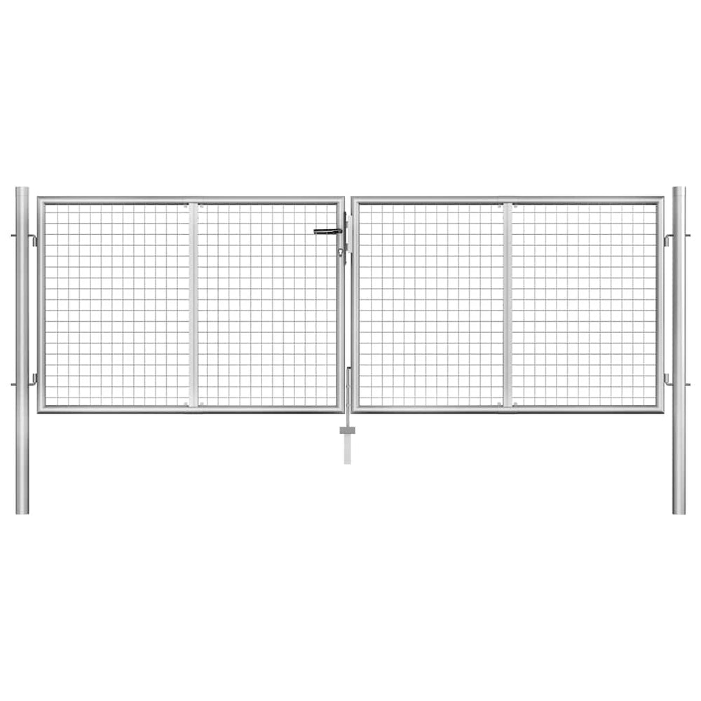 vidaXL Garden Gate Galvanized Steel 300 x 75 cm Silver