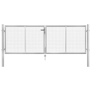 Gartentor verzinkter Stahl 300 x 75 cm Silber