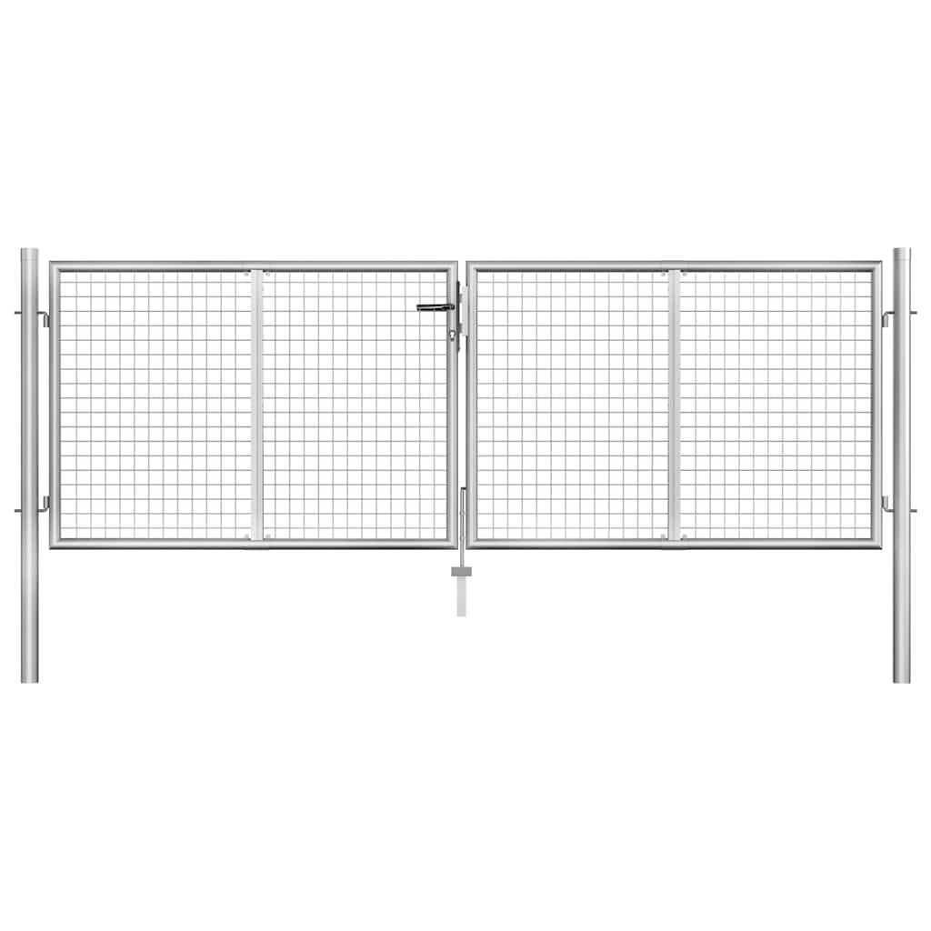 Gartentor verzinkter Stahl 300 x 75 cm Silber