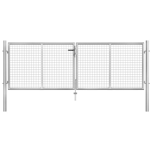 Gartentor verzinkter Stahl 300 x 75 cm Silber