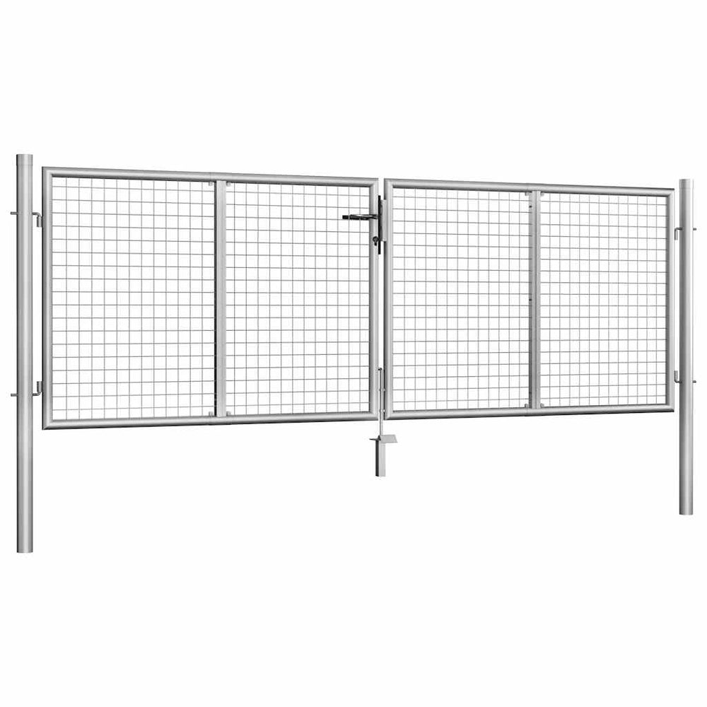 vidaXL Garden Gate Galvanized Steel 300 x 75 cm Silver