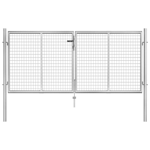 Gartentor verzinkter Stahl 300 x 100 cm Silber