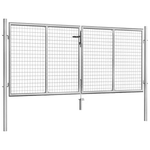 Gartentor verzinkter Stahl 300 x 100 cm Silber