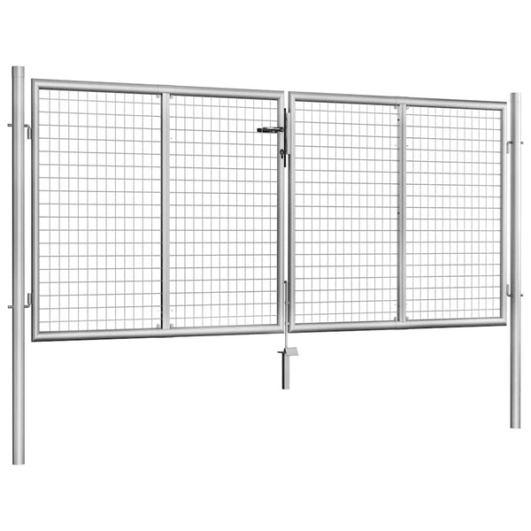 Gartentor verzinkter Stahl 300 x 100 cm Silber