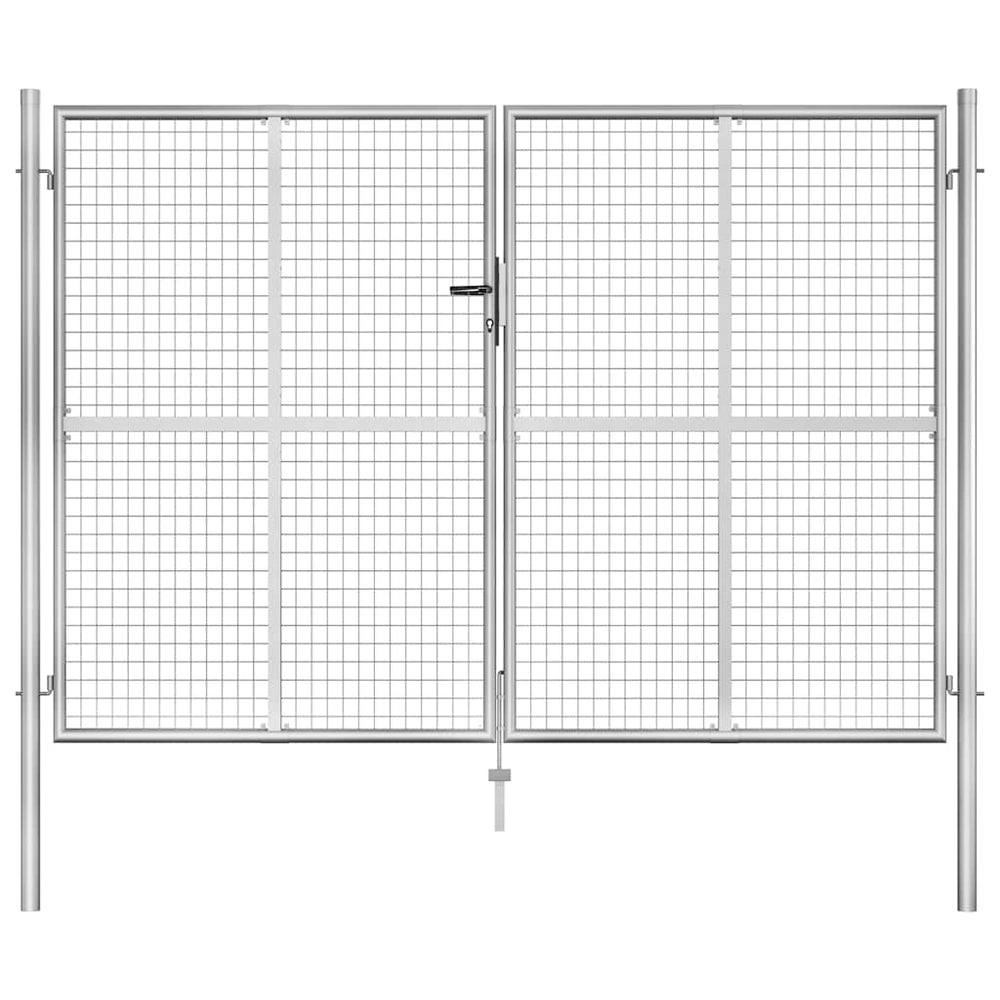 vidaXL Garden Gate Galvanised Steel 300 x 175 cm Silver