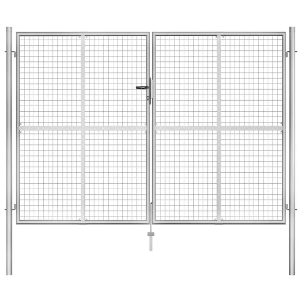 Gartentor verzinkter Stahl 300 x 175 cm Silber