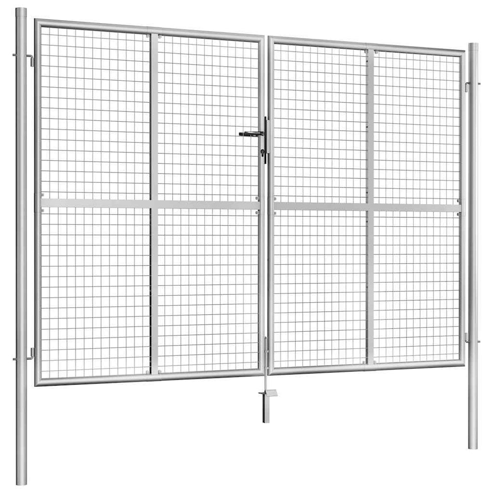 vidaXL Garden Gate Galvanised Steel 300 x 175 cm Silver