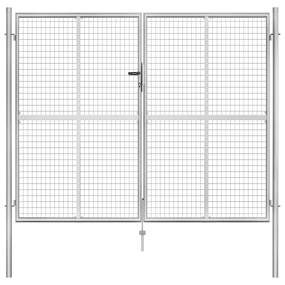 vidaXL Garden Gate Galvanized Steel 300 x 200 cm Silver