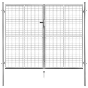 Gartentor verzinkter Stahl 300 x 200 cm Silber