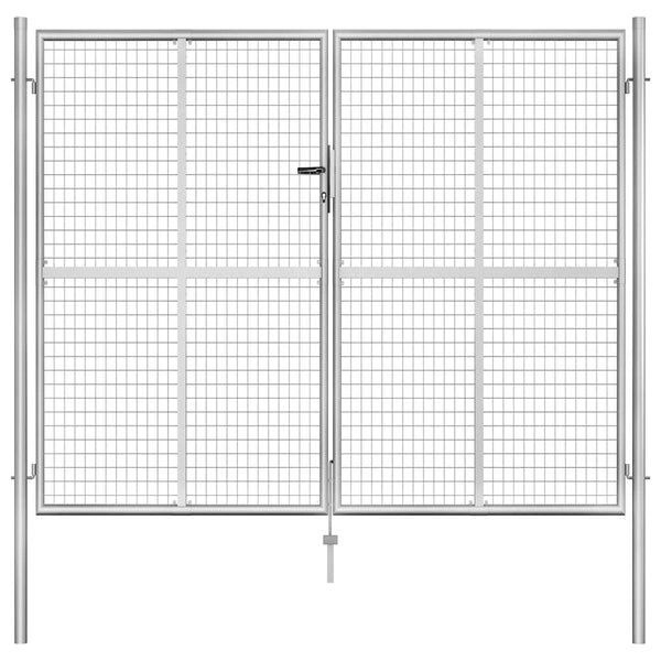 Gartentor verzinkter Stahl 300 x 200 cm Silber