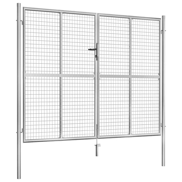 Gartentor verzinkter Stahl 300 x 200 cm Silber