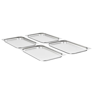 Gastronormbehälter GN 1/1 Edelstahl, 4er-Set
