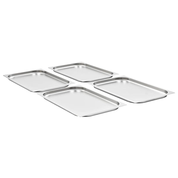 Gastronormbehälter GN 1/1 Edelstahl, 4er-Set