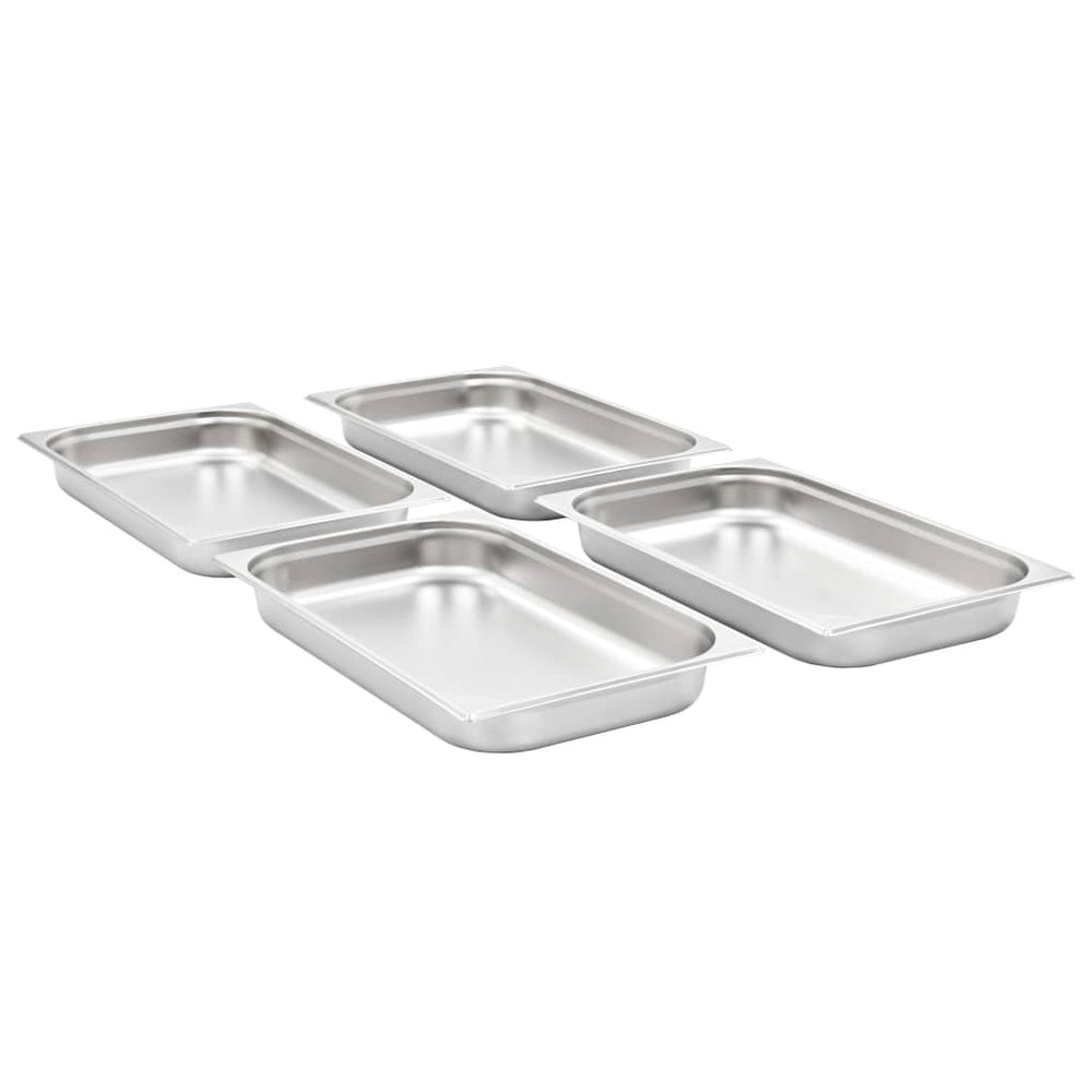 vidaXL Gastronorm Containers 4 pcs. GN 1/1 65 mm Stainless Steel