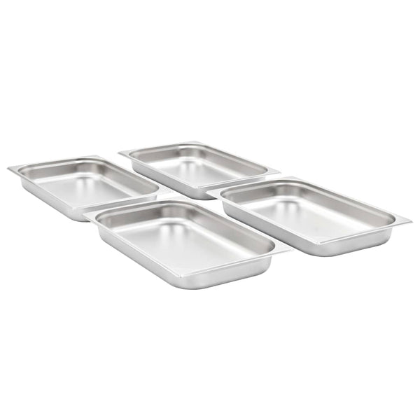 Gastronormbehälter GN 1/1 Edelstahl, 4er-Set