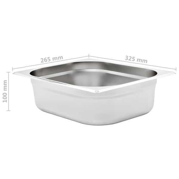 GN 1/2 Gastronormbehälter Edelstahl, 4er-Set