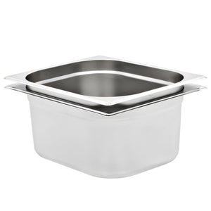 GN 1/2 Edelstahl Gastronormbehälter 150mm - 2er Set