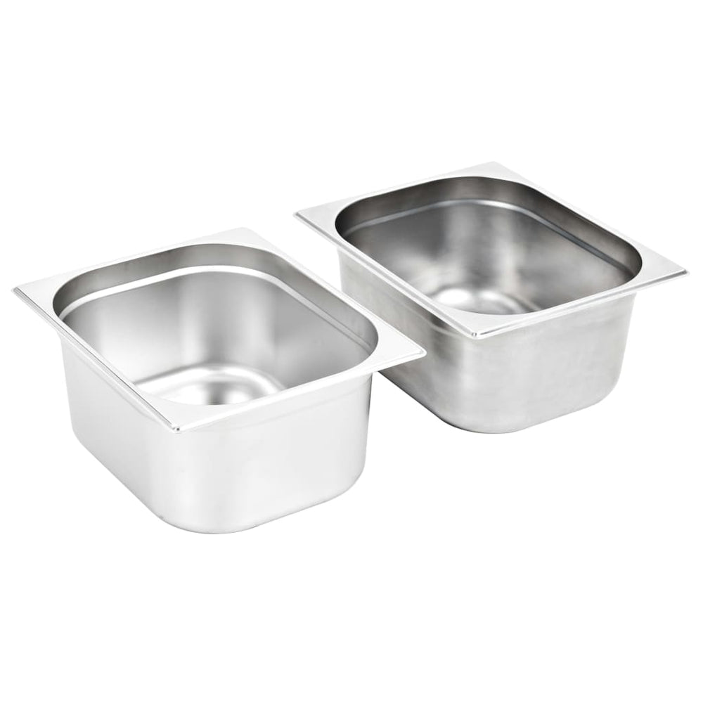 GN 1/2 Edelstahl Gastronormbehälter 150mm - 2er Set