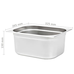 GN 1/2 Edelstahl Gastronormbehälter 150mm - 2er Set