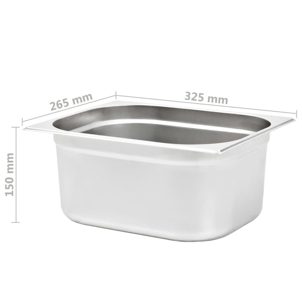 GN 1/2 Edelstahl Gastronormbehälter 150mm - 2er Set