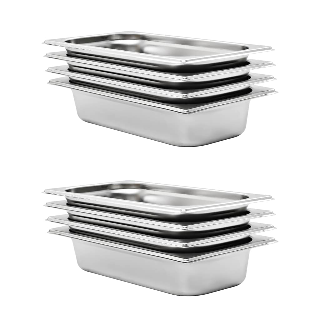 Gastronormbehälter GN 1/3 Edelstahl 8er-Set