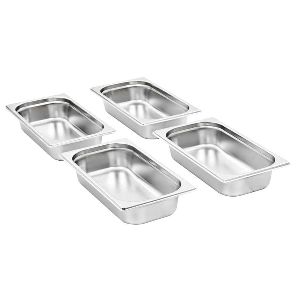 vidaXL Gastronorm Containers 8 pcs. GN 1/3 65 mm Stainless Steel