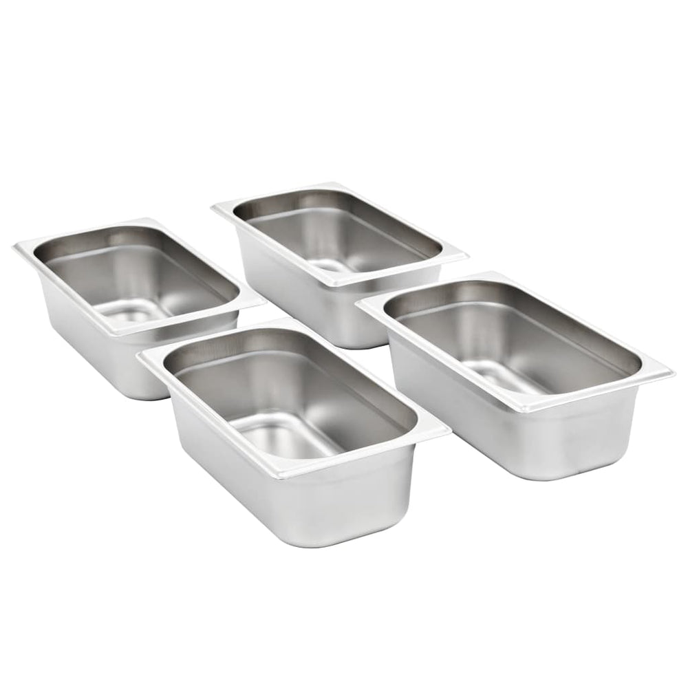 vidaXL Gastronorm Containers 8 pcs. GN 1/3 100 mm Stainless Steel