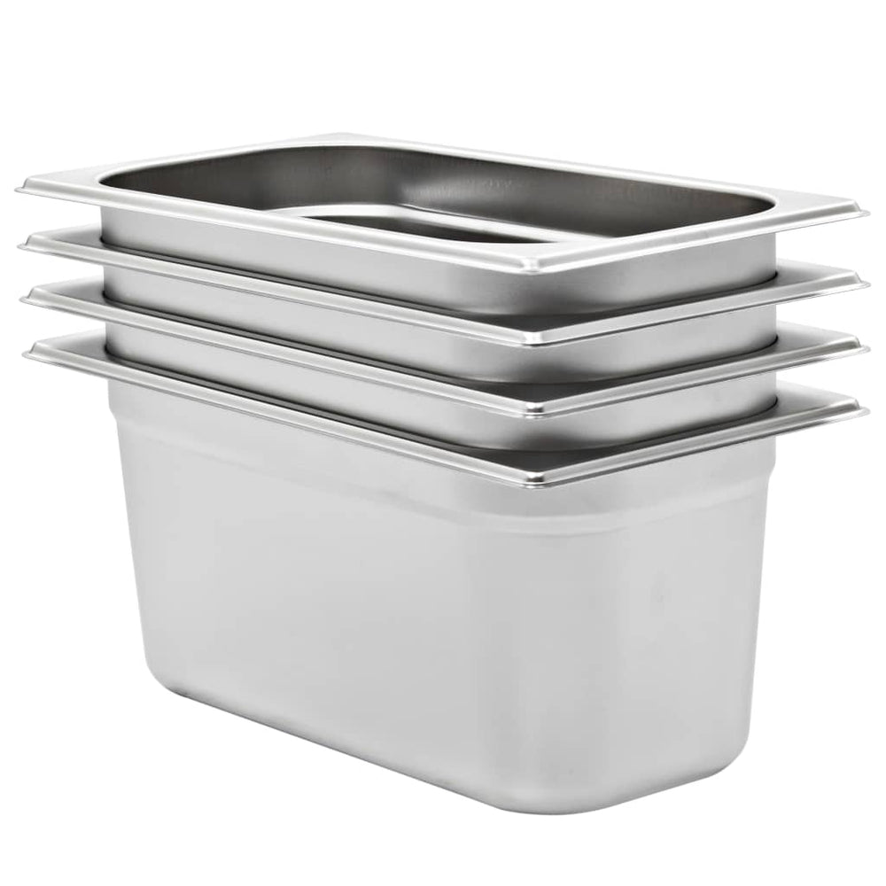 GN 1/3 Edelstahl Gastronormbehälter, 4er-Set