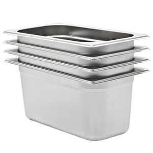 GN 1/3 Edelstahl Gastronormbehälter, 4er-Set